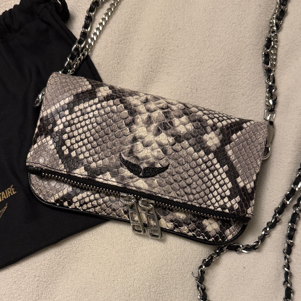 Zadig & Voltaire Python Pattern Crossbody Bag - B… - image 2